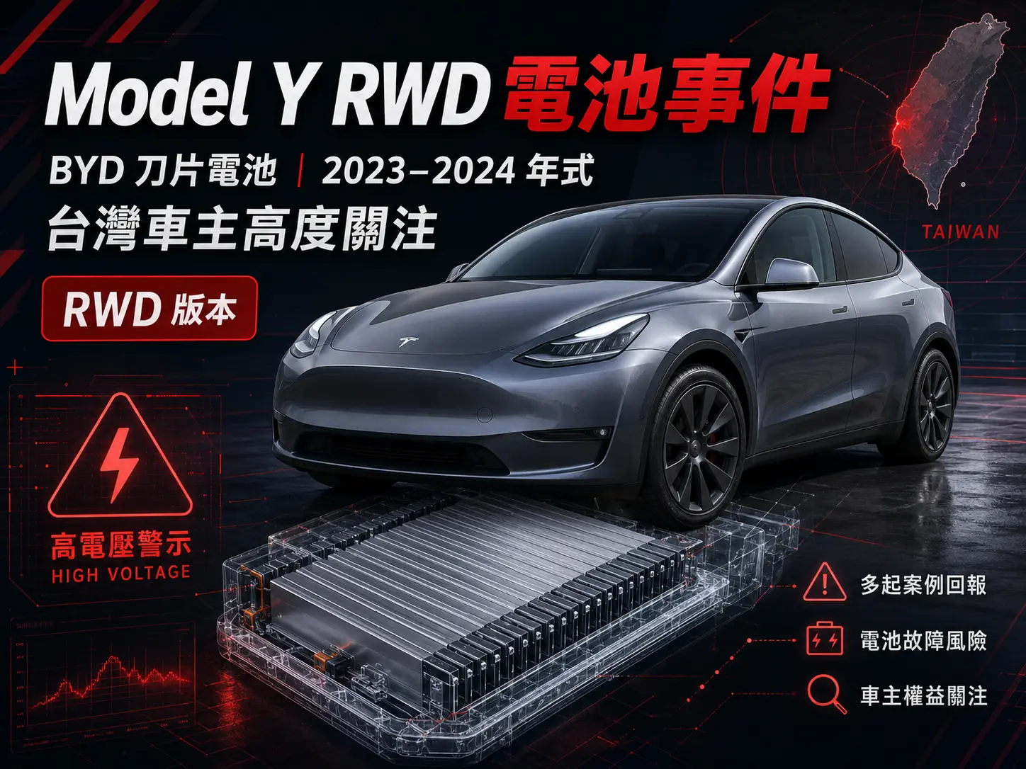 2023–2024 Model Y RWD BYD LFP 高壓電池故障事件
